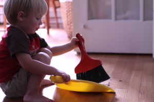 cleaning toddler