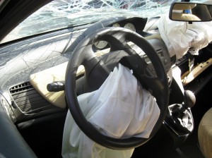 car internal drive crashed airbag exploded and destroyed body